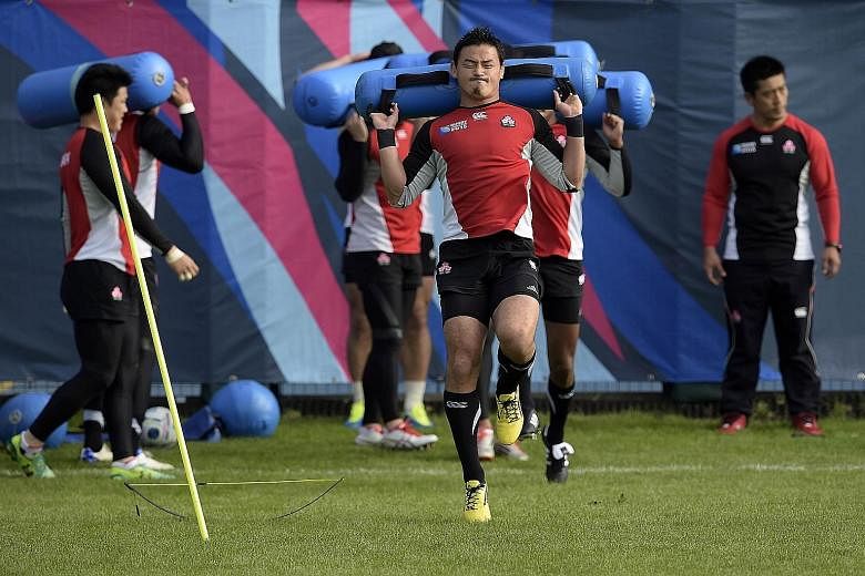 Japan's full-back Ayumu Goromaru during training. He played a critical role in the upset 34-32 win over South Africa, scoring a try, two conversions and kicking five penalties for a game-high 24 points.