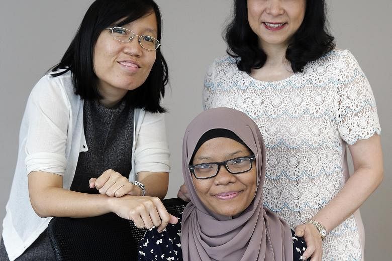Former lymphoma patient Erma Maulood (centre) will be helping out at the support group. Dr Michelle Poon (far left) and Dr Lydia Seong are from a cancer institute and a foundation, respectively, involved in forming the group.