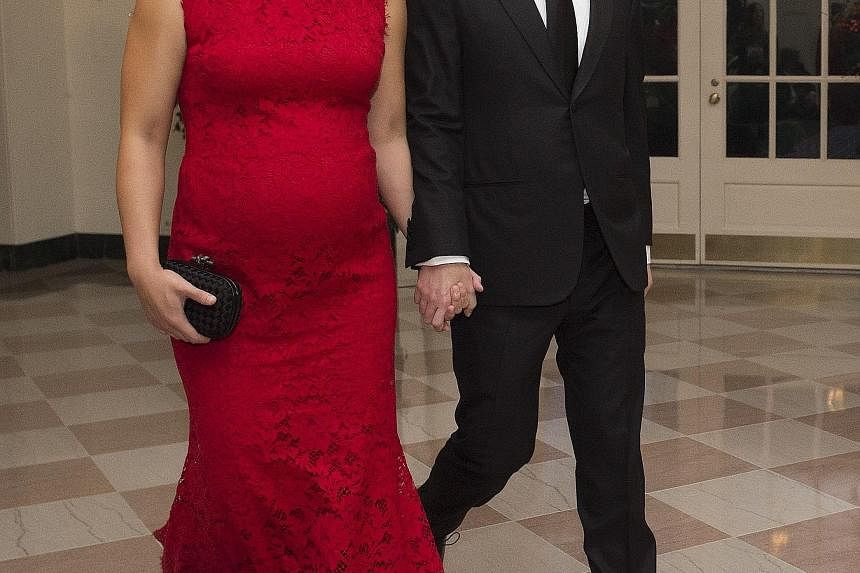 Facebook founder Mark Zuckerberg and his wife, Ms Priscilla Chan, arriving for the state dinner hosted by US President Barack Obama for Chinese President Xi Jinping at the White House on Friday.