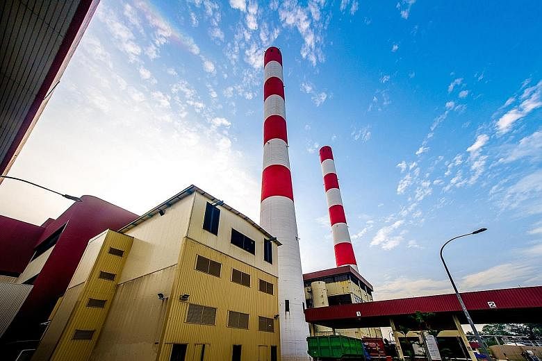 Senoko waste-to-energy plant, owned by Keppel Infrastructure Trust. The trust bucked the recent market trend with a 14 per cent rise so far this month.