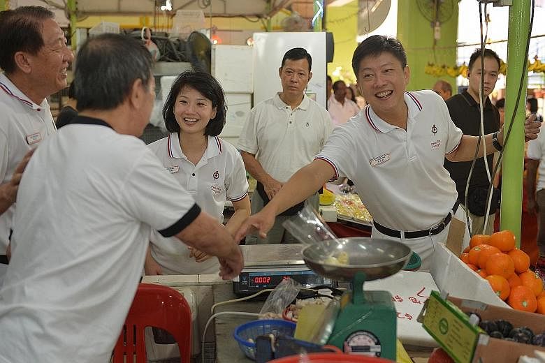 Mr Ong Ye Kung (left) and Mr Ng Chee Meng (right), during campaigning for the Sept 11 polls. The two newly-elected MPs will jointly helm the Education Ministry. PM Lee said he had known both men before they entered politics and felt they were well-pl