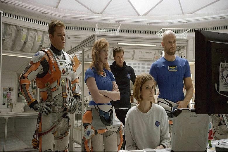 The Martian stars Matt Damon and Jessica Chastain (both above).