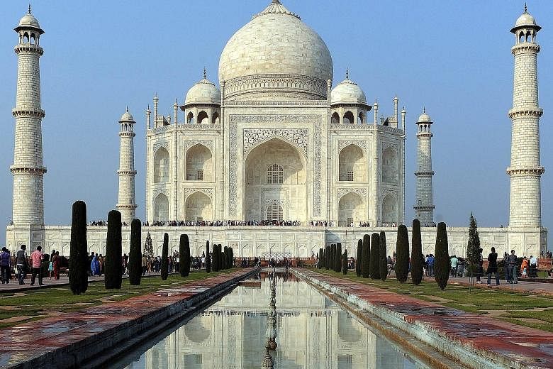The Taj Mahal is India's top tourist attraction. It was built by Mughal emperor Shah Jahan in the 17th century as a tomb for his beloved wife Mumtaz Mahal, who died while giving birth.