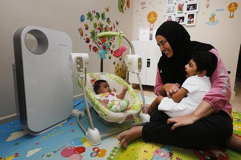 Ms Inna Angullia, who has two children, spent almost $1,200 on two air purifiers with Hepa filters.