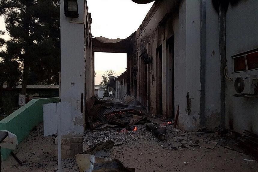 Patients unable to escape burned to death in their beds, said Medecins Sans Frontieres, which provided this image of the fire at its hospital in Kunduz. The UN said the raid could amount to a war crime. An image from Medecins Sans Frontieres shows de
