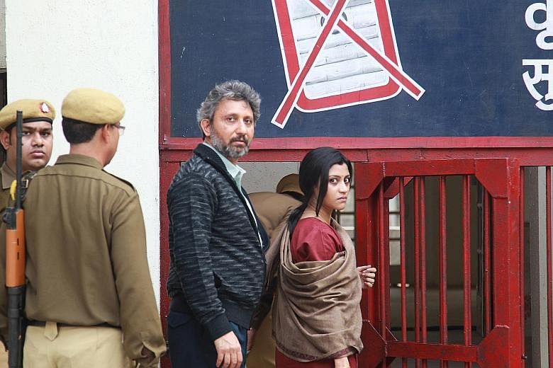 Neeraj Kabi (left) and Konkona Sen Sharma become prime suspects after their teenage daughter is found dead.