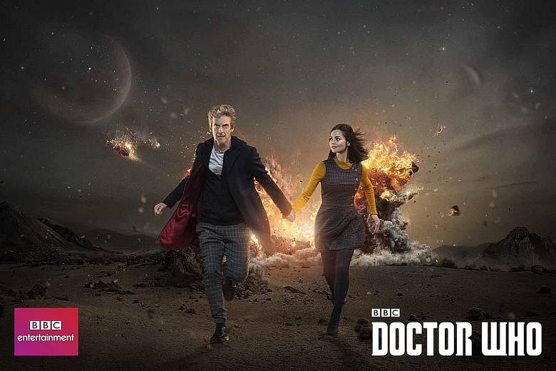 Jenna Coleman and Peter Capaldi in Doctor Who. 