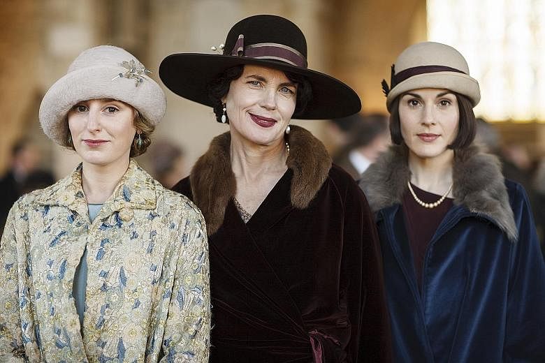 (From left) Laura Carmichael, Elizabeth McGovern and Michelle Dockery in Downton Abbey.