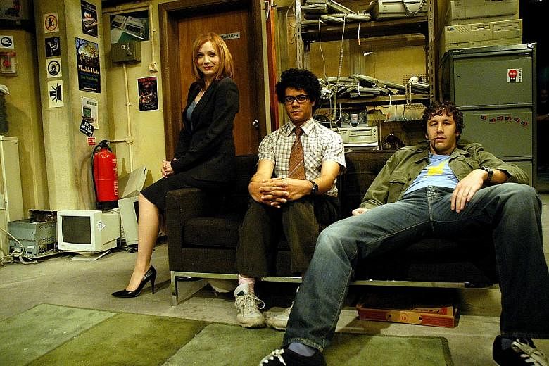 (From left) Katherine Parkinson, Richard Ayoade and Chris O'Dowd in The IT Crowd.