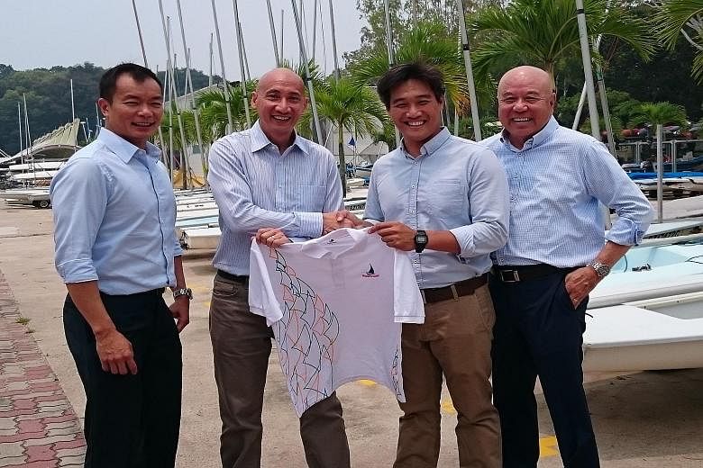 From left: Ben Tan (SSF president), Andrew Tam (incoming chief executive), Tan Wearn Haw (outgoing CE), Rodney Tan (SSF vice-president). Ben paid tribute to Wearn Haw's contributions, saying he brought "sailing to the forefront of people's consciousn