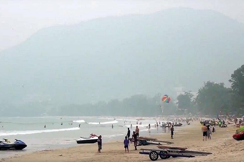 The haze has spread to resorts and beaches in Thailand, such as Phuket's Patong beach. Last month, Singapore's National Environment Agency began legal action against five firms believed to be linked to Indonesia's haze-causing forest fires.