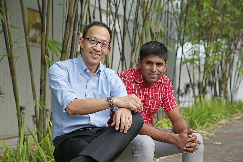 Singapore Environment Council executive director Edwin Seah (left) with SEC eco-certification head Kavickumar Muruganathan. SEC received about a dozen calls from members of the public after the NEA, on Sept 25, said it had served APP a legal notice t