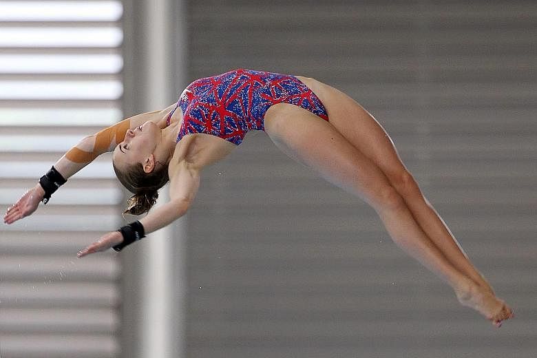 Lois Toulson of Great Britain won gold in the 10m platform yesterday, with China settling for second and third.