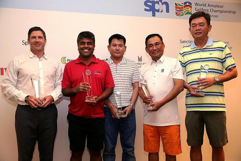 From left: Ron Totton, Sushminder Singh, Goh Chuan Chin, Willy Teo and Frankie Lim won their respective categories to qualify for the World Amateur Golfers Championship in Turkey.
