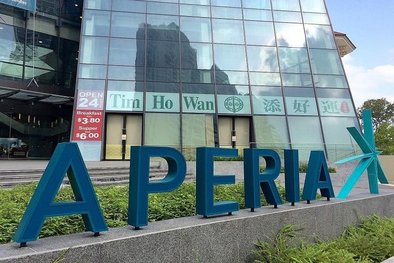 Ascendas Reit reported improved occupancy rates at Aperia (above), a mixed-used development in Kallang, and its commercial building at 40 Penjuru Lane, as well as A-Reit City@Jinqiao, its business park property in Shanghai.