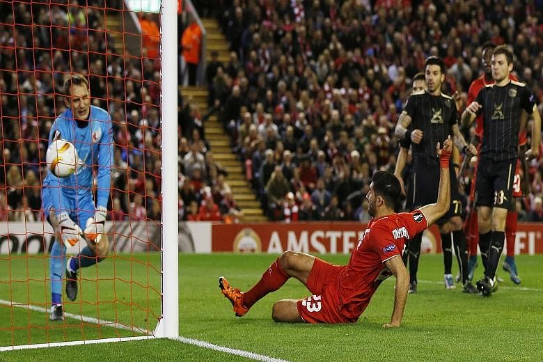 Emre Can scoring the equaliser for Liverpool against Rubin Kazan. The Reds will next host Southampton in the Premier League tomorrow.