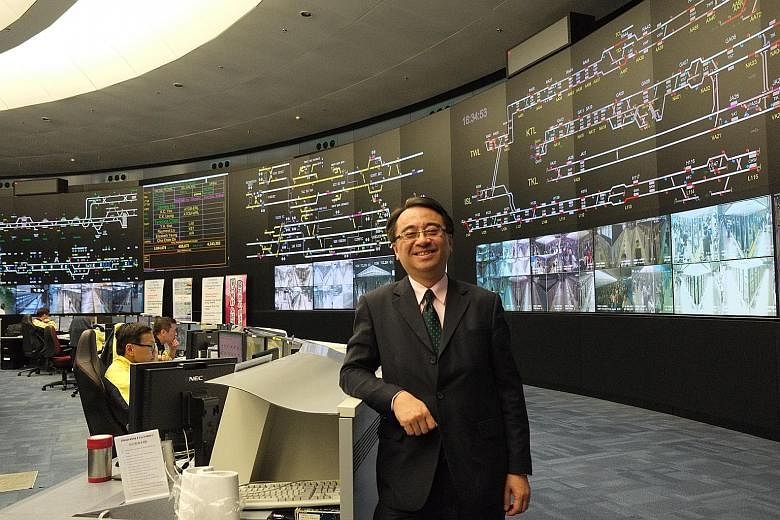 MTR Corporation's director of operations, Dr Jacob Kam, at the Super Operations Control Centre, the central nervous system of the entire MTR network. Hong Kong's rail network has an "on-time" rate of 99.9 per cent.