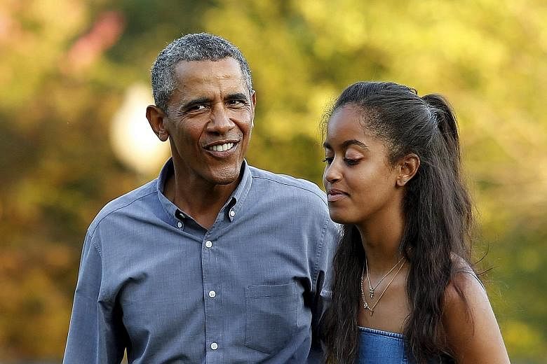 Mr Barack Obama advised Malia to not stress too much about having to get into a particular college and to keep her grades up until she gets in, and to make sure she passes after that.