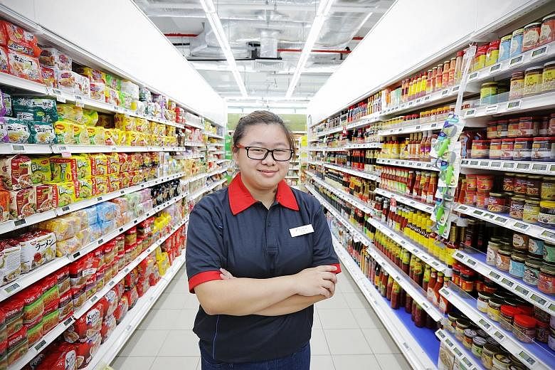 NorthLight Academy student Joslyn Low took two months to get familiar with her work at FairPrice supermarket's online sales section.