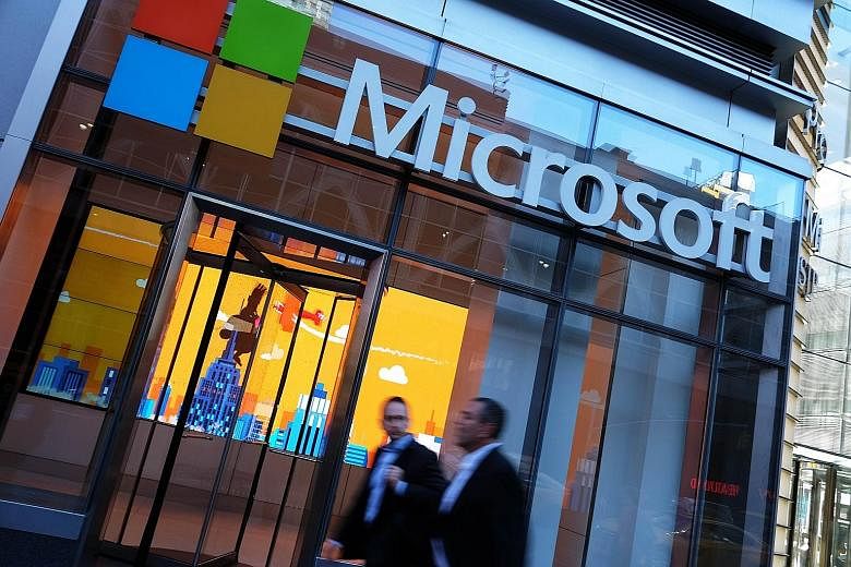 Microsoft, which has its own server farms, reported sales and profit that beat estimates. 