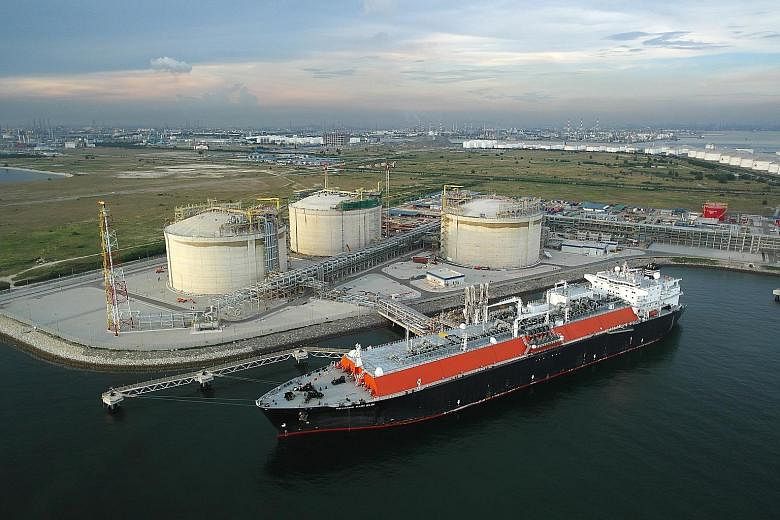 Singapore's first LNG terminal (left) on Jurong Island. Singapore LNG Corporation's former chief executive Neil McGregor, who oversaw the building of the terminal, was a recipient of the Singapore Energy Award.