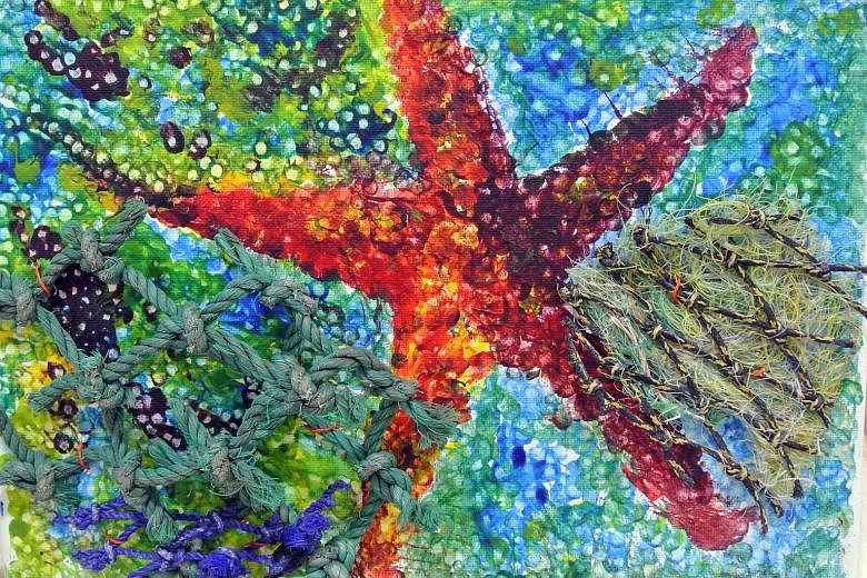 Artwork by children with special needs from the Melbourne Specialist International School will be exhibited and put up for auction at The Pantry Cookery School near Dempsey Hill till Saturday. The paintings depict the damage that discarded fishing ne