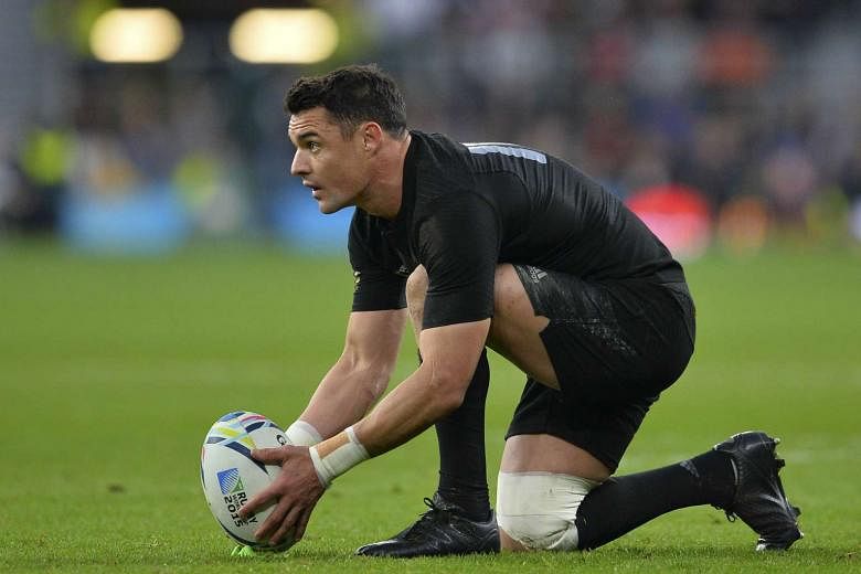 New Zealand's Dan Carter kicks a penalty during the Rugby World