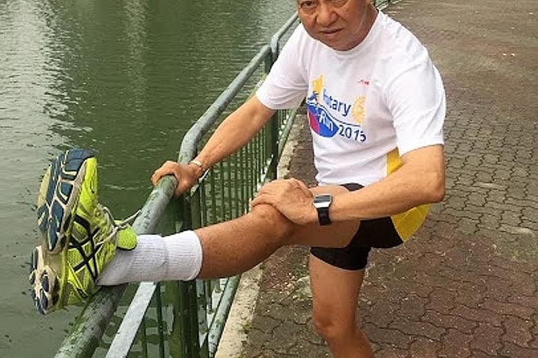 Mr Henry Tan wakes up very early two to three times a week to run at 6am. He enjoys spending time with his family and playing with his granddaughter.
