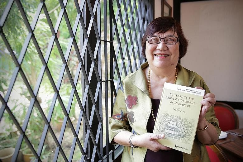 Former journalist and diplomat Pang Cheng Lian gathered the 21 writers for the book in English, titled 50 Years Of The Chinese Community In Singapore.