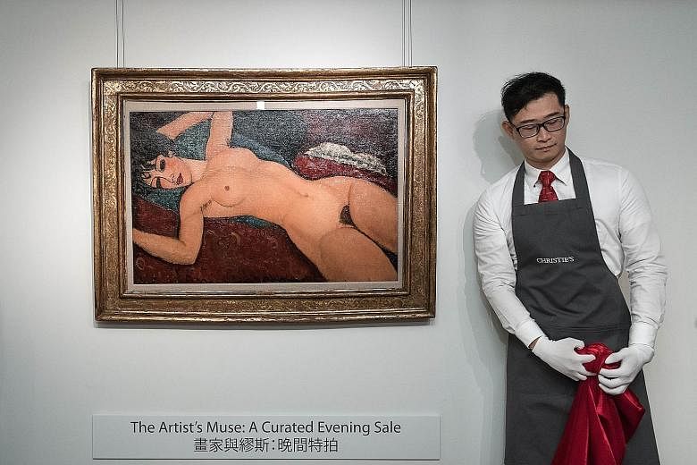 Amedeo Modigliani's Nu Couche or Reclining Nude (above) and Roy Lichtenstein's Nurse.