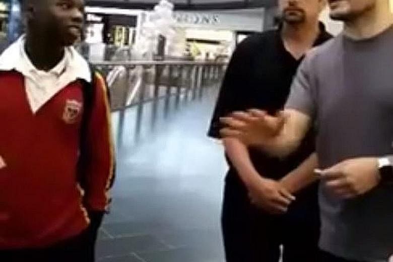 In the video clip, an Apple employee at Highpoint Shopping Centre in Melbourne is heard telling the students to get out because they "might steal something".