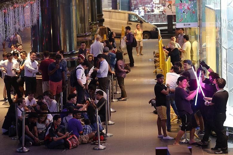 When The Force Awakens in Singapore next month, these Star Wars fans will be the first to see it, having scored tickets to the first screenings on Dec 17 at the Shaw Imax theatres in Lido and JCube. Ticket sales for the 12.01am screening began yester
