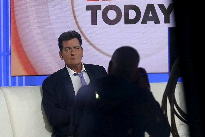Charlie Sheen on the set of NBC's Today show before his interview. He disclosed that he had paid people millions for their silence.