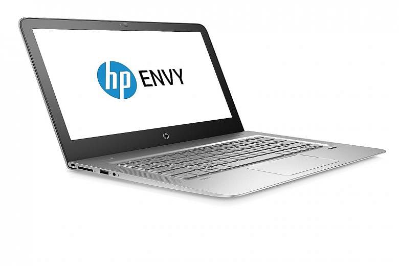 The HP Envy 13 is remarkably thin at under 13mm and weighs around 1.25kg. In comparison, Apple's 13-inch MacBook Air comes in at 17mm and 1.35kg.