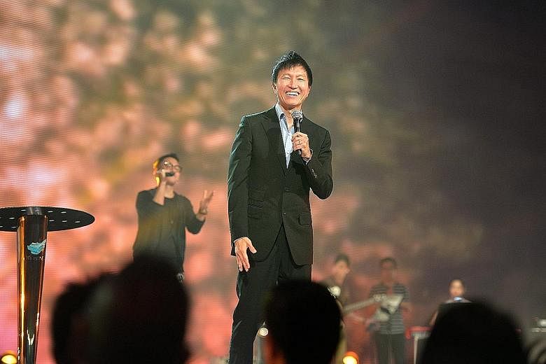 At the City Harvest Church service yesterday, Pastor Kong Hee (above) acknowledged his worshippers' pain and thanked them for being there for him and the other five church leaders who were sentenced.
