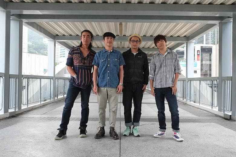 RubberBand's members (from left) Clement Fung, Lai Man Wang, Mau Hou Cheong and Lee Sin Wai. They sing about issues such as rising rentals and the loss of local culture.