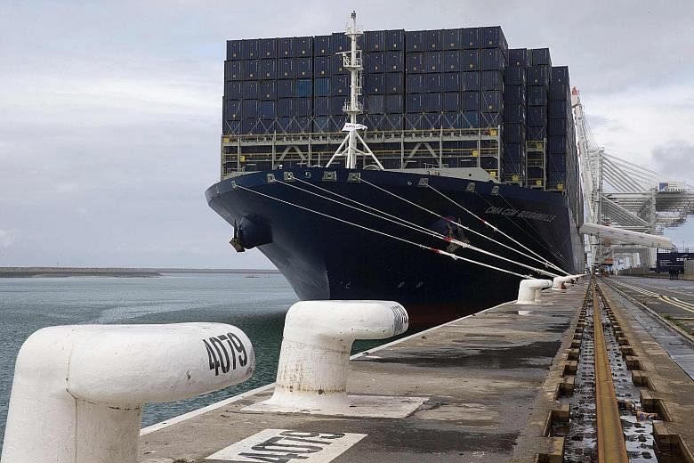 A CMA CGM Bougainville container ship in the port of Le Havre, France, last month. CMA faces pressure to expand as the potential merger of two state-owned Chinese shipping giants, China Ocean Shipping Group and China Shipping Group, could reduce the 