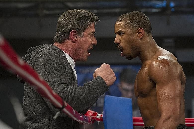 Sylvester Stallone (above left) and Michael B. Jordan (above right) star in the new Rocky movie, Creed, directed by Ryan Coogler.