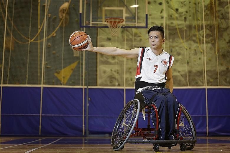 Choo Poh Choon is not afraid of falling from his wheelchair when the action gets heated up on court. The game has taught him to toughen up and fend for himself.