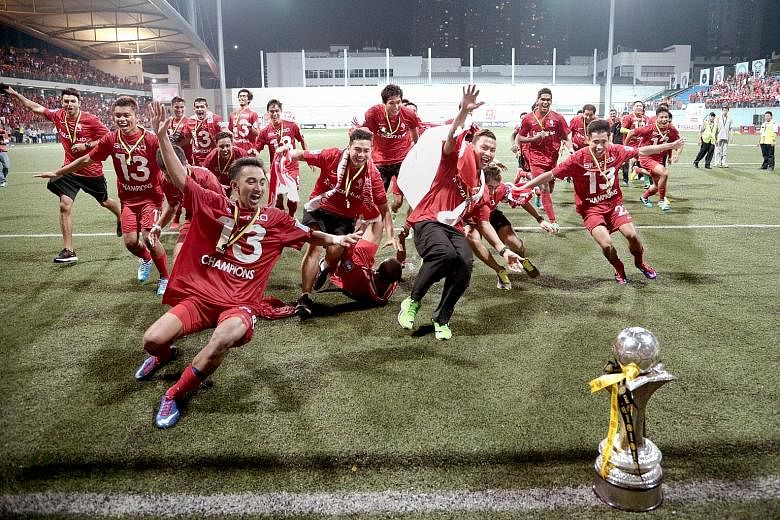 FIRST SUCCESS: The LionsXII bagged the Malaysian Super League trophy on July 2, 2013 after beating Felda United 4-0 at the Jalan Besar Stadium. 