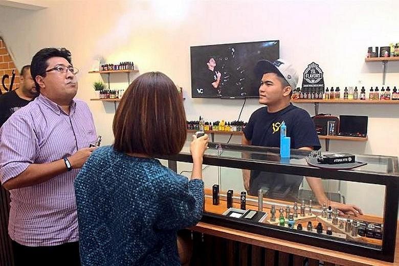 A vape shop in Malaysia. Any move to curb e-cigarette use in the country is politically sensitive as most of the shops seling e-cigarettes and vape liquids are owned by Malays.