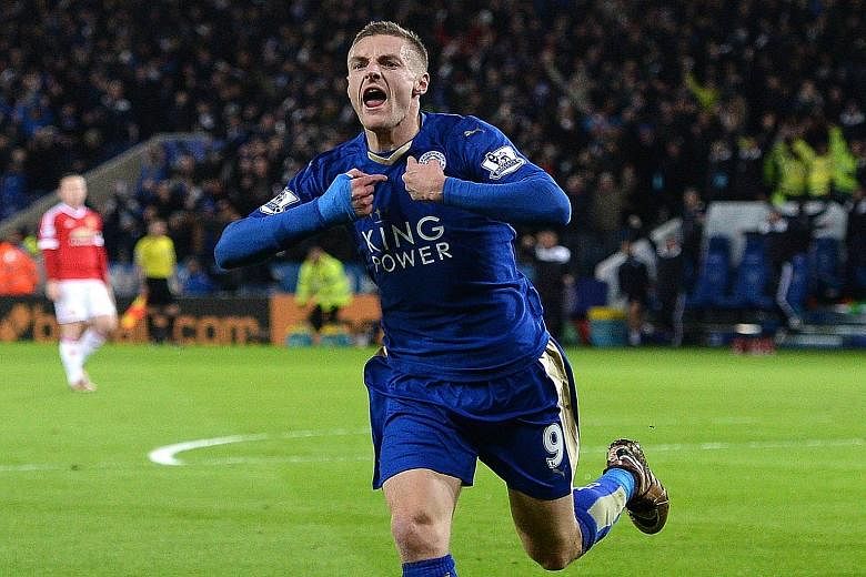 Jamie Vardy after scoring against United in Saturday's 1-1 draw to become the first player to score in 11 consecutive EPL games.