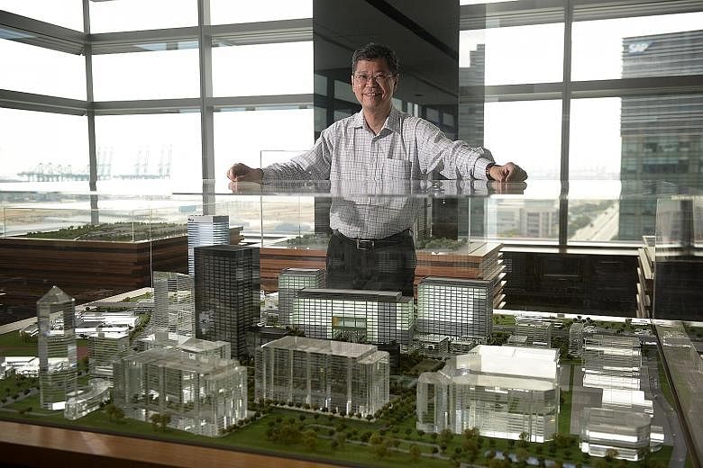 Mapletree CEO Hiew Yong Khong - seen here with a model of the Alexandra Precinct, home to Mapletree Business City I, the upcoming Mapletree Business City II and PSA Building - said that while Asia "has proven to be able to generate returns", Mapletre
