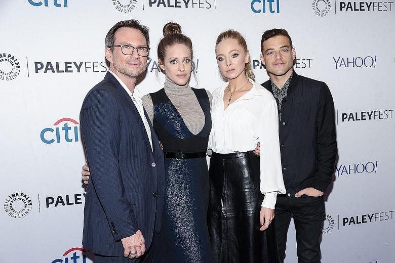 Mr Robot's (above, from left) Christian Slater, Carly Chaikin, Portia Doubleday and Rami Malek; and actor Will Forte in The Last Man On Earth.