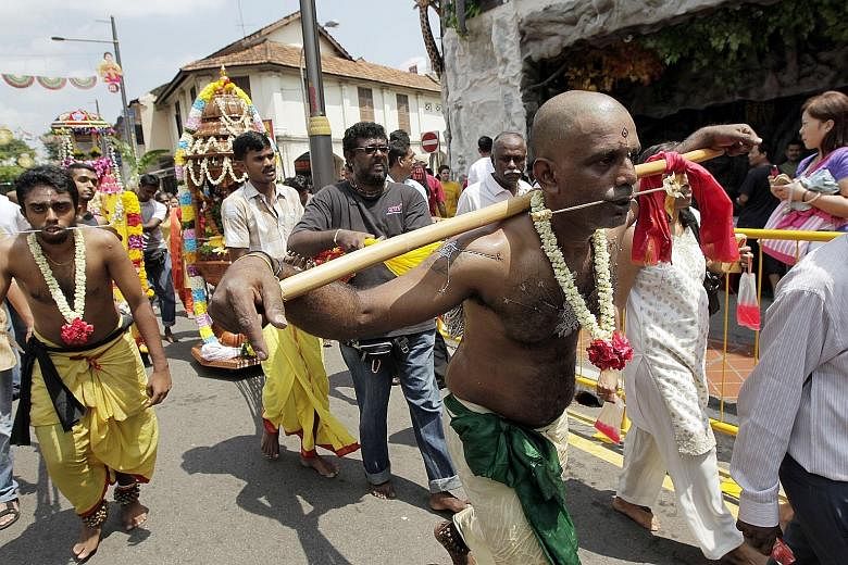 The Thaipusam procession in 2011. For the first time in more than four decades, live music will be allowed for next year's festival procession.