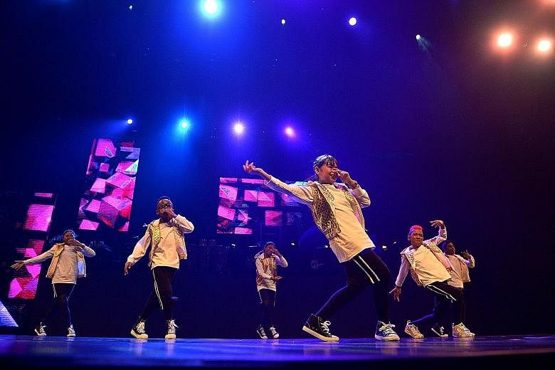 The Sugar Rush dance crew performing two songs - A World To Imagine by Iskandar Ismail and Paul Tan, and Hotline Bling by Drake - at the full dress rehearsal of the ChildAid charity concert last night. The concert will be staged at the Grand Theatre 