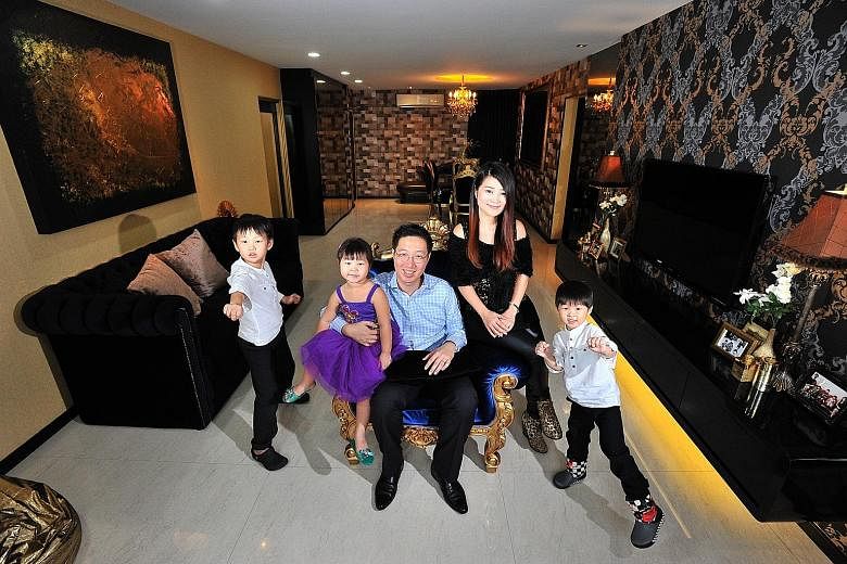 Dr Victor Lim and Ms Yvonne Gan (above) at home with their children, (from left) Alden, seven; Arielle, three; and Avern, four.