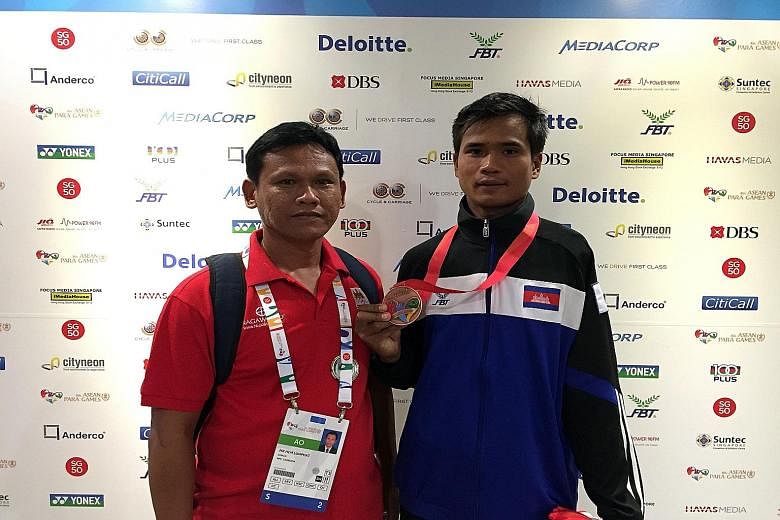 Nget Bo's bronze in the men's 50m freestyle S8 was Cambodia's first swimming medal at the Asean Para Games.