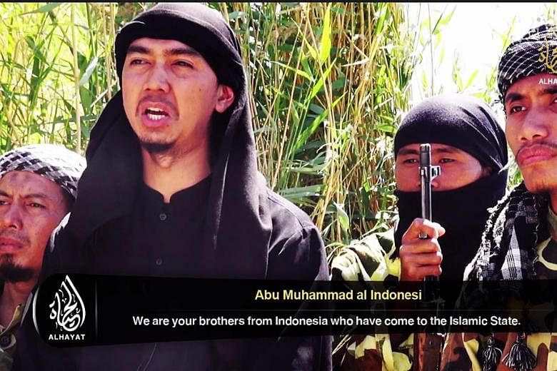 A group of Indonesian men in a recruitment video released by the Islamic State in Iraq and Syria, urging Indonesian Muslims to join the militants' fight. Research by TSG shows "at least 600 South-east Asians fighting in Syria". The sheer number of pe