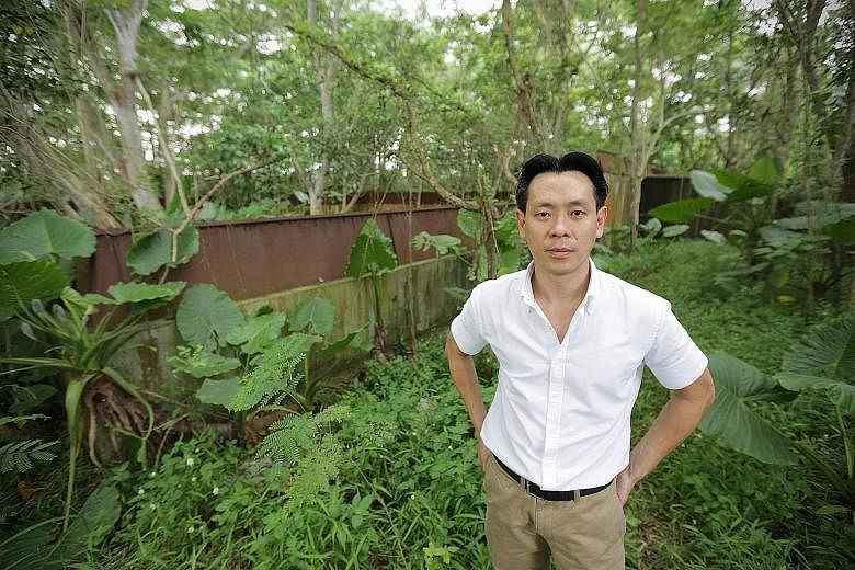 Acres executive director Louis Ng standing at the site in Jalan Lekar which was meant to be a sanctuary for endangered animals. A.N.A Contractor, which was hired to level the low-lying areas of land there, had instead filled it with contaminated eart